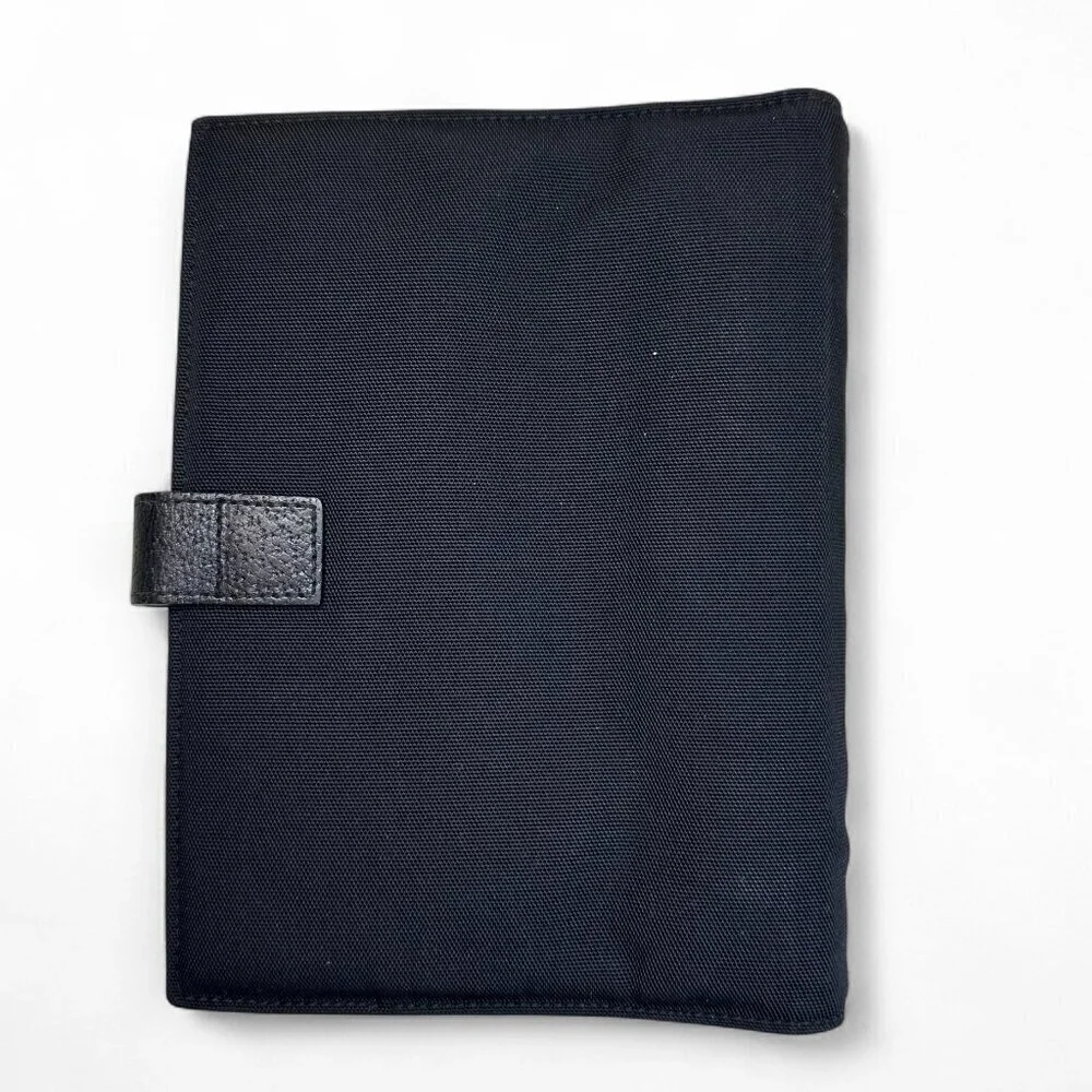 GUCCI Black Nylon Agenda Notebook Cover Unisex